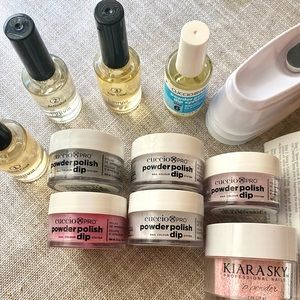 Lot of 6 Dip Powder Polish • 3 Dip Trays • Steps 1-3 Polishes • Kit Instructions